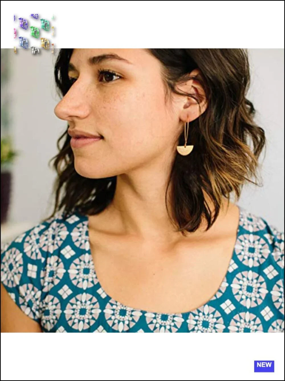 18K Gold Plated Disc Ball Triangle Sunburst Drop Dangle Earrings Lightweight